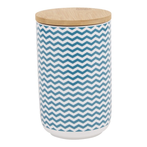 Bone Dry Ceramic Pet Collection Chevron, Treat Canister, 4x6.5, Teal