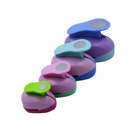 TARATI Craft Punch, Round 0.4 - 1.5 inches (9 - 38 mm), Circle Set of 4, Craft Punch, Paper Punch, Mini Craft Punch, DIY Craft Punch, Nursery Handmade Making Tool, Color Random