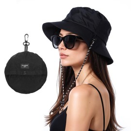 HJZHII Bucket Hat, Outdoor Bucket Hat Rain Hats for Women Waterproof Quick Dry Packable Hats Soft Brimmed Boonie for Sun Rian Women Men Summer Lightweight Hiking UV Protection Fishing Beach Foldable