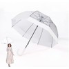 ThreeH Clear Bubble Umbrella Easy Grip Handle Sturdy Plastic Transparent