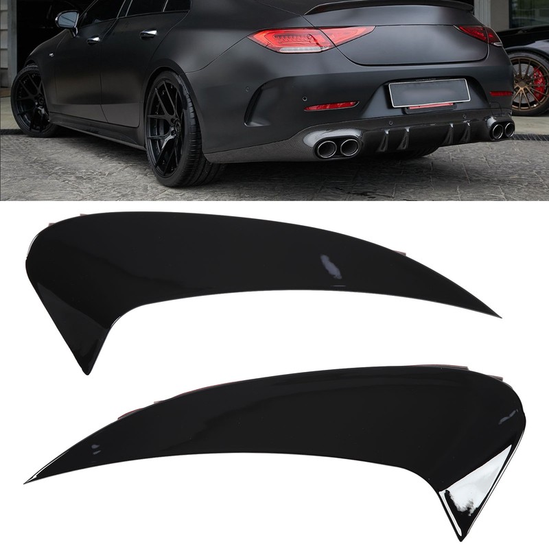 Pair of Rear Bumper Air Vent Spoiler Splitter Glossy Black