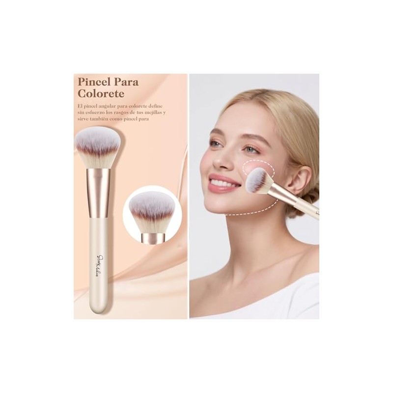 Start Makers 3pcs Brochas Maquillaje Corrector Rubor Base Contorno Suaves