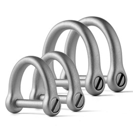 FEGVE D Ring Keychain, Durable D Shape Key Ring for Car keys, Horseshoe Clasp with Screw Shackle -（Load Bearing: 50lb）