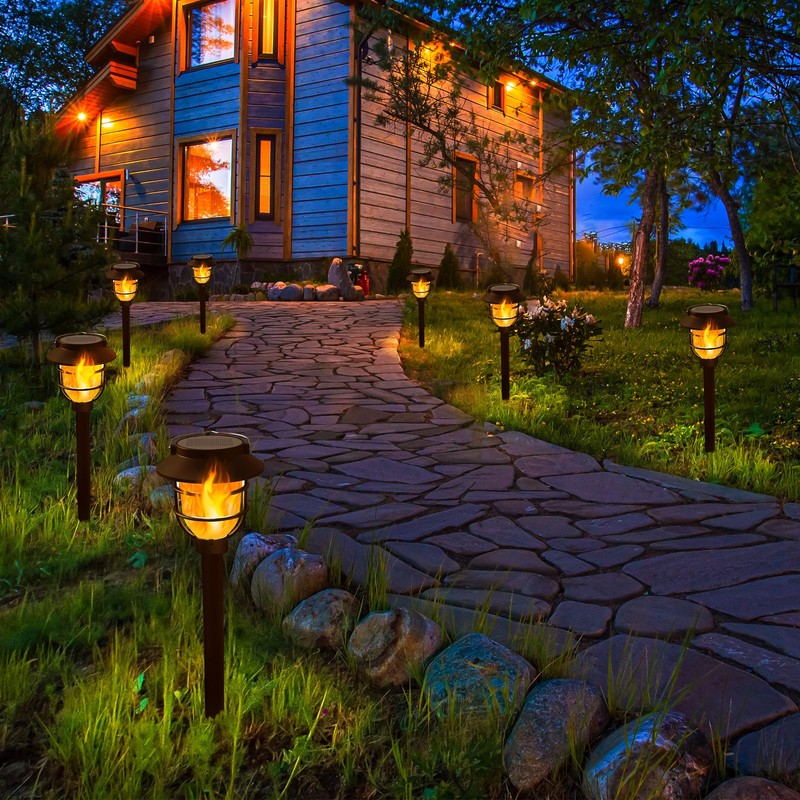 10 Pack Solar Pathway Lights Outdoor - Bright Solar Powered