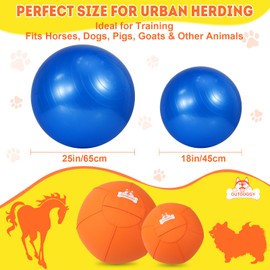 18" Herding Ball for Dogs - Durable Dual-Layer Design with Hook-and-Loop Zipper Cover | Perfect for Small to Medium Breeds Like Australian Shepherd, Border Collie & Cattle Dogs - Orange