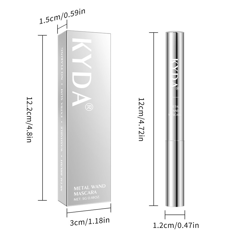 White & Brown Metal Iron Wand Lash Primer & Mascara