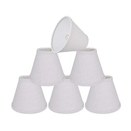 Aspen Creative 32125-6 Small Hardback Empire Shape Chandelier Set (6 Pack), Transitional Design in Light Grey, 6" Bottom Width (3" x 6" x 5") Clip ON LAMP Shade, 6-Pack