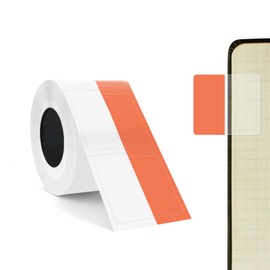 SUPVAN Katasymbol T50M Pro Label Tape Paper, Waterproof Labels for Home, School, Office, 25 mm x 13 mm + 15, 100 Labels/Roll (Orange)