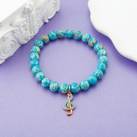 MollyQueen Music Bracelet Music Lovers Gifts for Music Teacher Student Musicians Jewelry Inspirational Gift (Blue Music Bracelet)