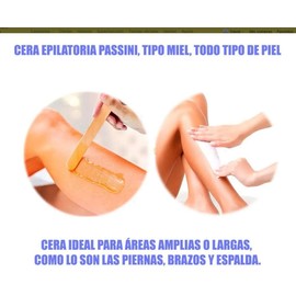 Passini Cera Depilatoria 150 Gr Miel Depilatoria para Cuerpo, Hombres y Mujeres, Piel Sensible
