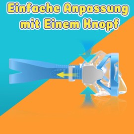 COOLOO Children's Diving Goggles, Swimming Goggles Children 4-16 Years, Snorkel Mask for Boys Girls Teenagers, Diving Mask with Nose Cover, 180° Panorama HD, Anti-Fog, Anti-Leak