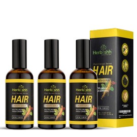 Herbishh Pack of 3 Hair Serum – Natural Botanical Hair Vitalizer for Men and Women – Lightweight Hair Serum for Fuller-Looking, Healthy-Looking Hair