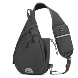 Aucuu Sling Backpack, Chest Bag, Sling Bag, Small, Shoulder Bag, Multipurpose Crossbody Bag, Crossbody Shoulder Bag with Headphone Hole, Shoulder Backpack for Hiking, Travel, Climbing, Men and Women