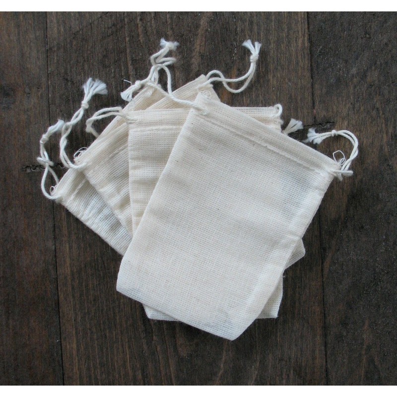 Celestial Gifts Muslin Bags with Drawstring 50 pcs - 2.75