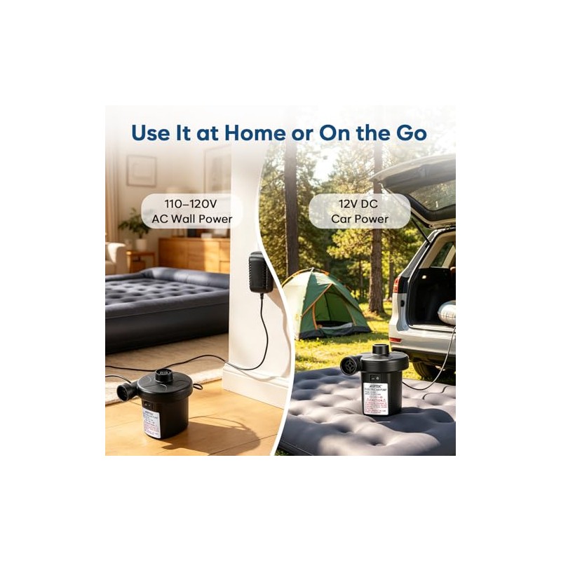AGPTEK Powerful Electric Air Pump for Quick Inflation & Deflation