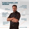 Portwest C738 Men's Professional Chef's Jacket with Air Stitches, Black,