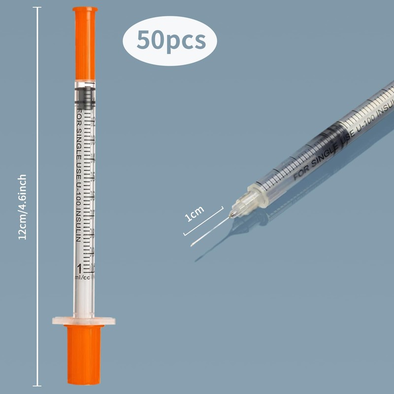 Hautllaif 50 pack 1ml 31G 0.3x13mm Plastic Multiple Uses Measuring