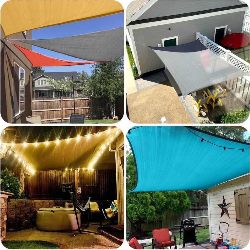SUNLAX Sun Shade Sail 16' x 20' Dark Grey Rectangle