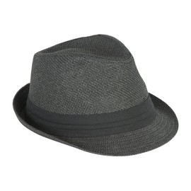 Hatter The Co. Tweed Classic Cuban Style Fedora Fashion Cap Hat, Black