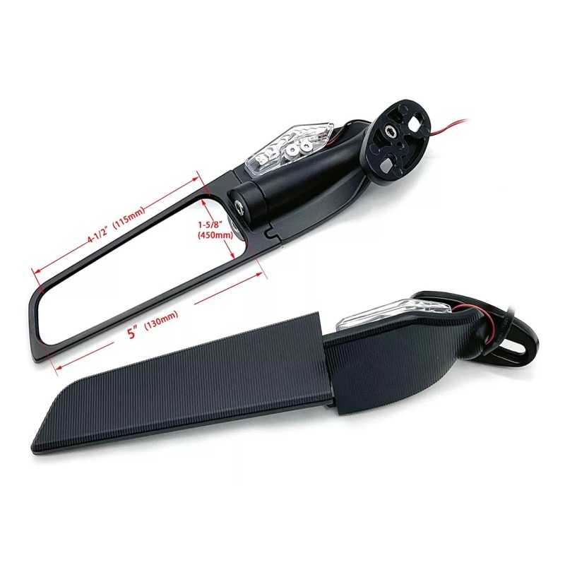 BOBOJIIIER Espejo Retrovisor Con Luz De Giro Led, 2 Piezas