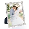 DIKAR 8x10 Picture Frame with Pearl for Wedding, Silver Plated