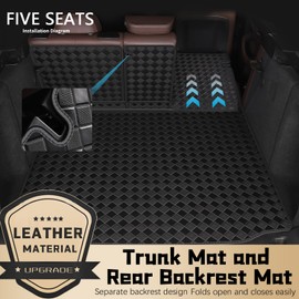 WDYOYS Cargo Mat & Backrest Mats for 2020-2024 2025 Kia Seltos in Upper Position(Fits Without Subwoofer), All Weather Waterproof Rear Cargo Liner Rear Trunk Liner Back Seat Cover Protector