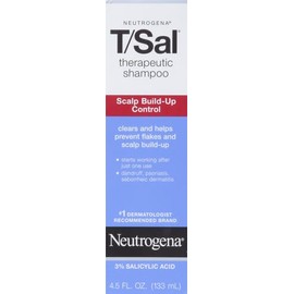 Neutrogena T/Sal Champú terapéutico para control de la acumulación del cuero cabelludo con ácido salicílico, tratamiento del cuero cabelludo para la c