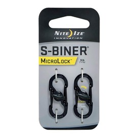 Nite Ize S-Biner MicroLock Black Locking Biners Keychain Pet Tags (3-Pack of 2)