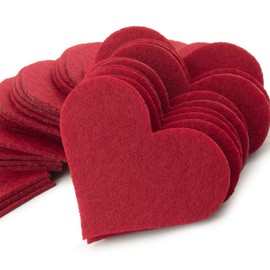 Summer-Ray 100 Red Felt Heart Laser Cutout Scrapbooking Embellishment in 2mm Felt