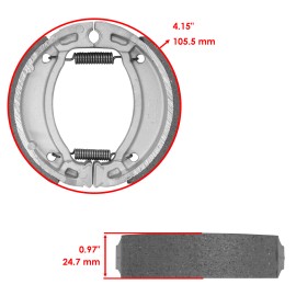 Caltric Front Rear Brake Shoes for Yamaha TTR125 TTR125E TT-R125 TT-R125E 2000-2009