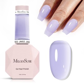 MelodySusie Jeweliver Gel Nail Polish, 0.5Fl Oz Light Purple Jelly Gel Polish Sheer Translucent Nude Soak Off UV LED Light Cure Spring Summer Colors Manicure Nail Art DIY at Home JM02