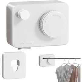 aichilra Indoor Clothes Line, Non-Sagging Retractable Washing Line, Heavy Duty Extendable Washing Line Wall Mounted Stainless Steel Line for Bathroom Hotel Style Clothesline-4.2M, White