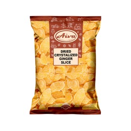 Aiva Dried Crystallized Ginger Slices - 1 LB, Crystalized Ginger Pieces, Candied Ginger Slice for Baking & Digestive Support