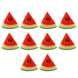 JCBIZ 10pcs Simulation Mini Watermelon Slices Artificial Fruit Lifelike Decorative Fruits for Kitchen Home Decor