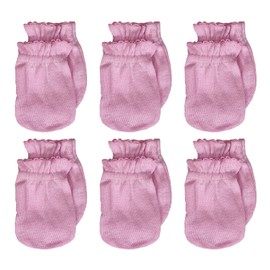 Newborn Baby Gloves No Scratch Mittens 100% Cotton, For 0-6 Months Boys/Girls (Pink, 6)