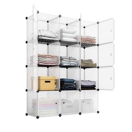 Asmeten 12-Cube Storage Shelf Cube Shelving Bookcase Bookshelf Organizing Closet Toy Organizer Cabinet White Color