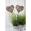 LB H&F Set of 2 Garden Stakes Heart Rust Decorative