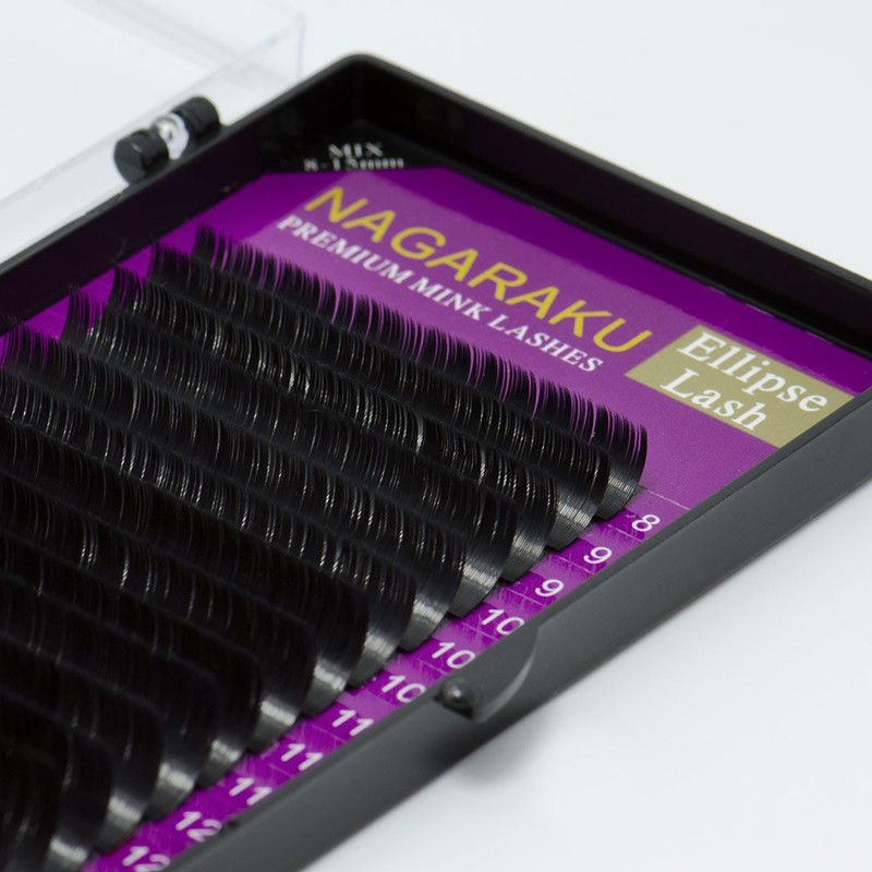 NAGARAKU Flat Lash Eyelash Extensions with 2 Bristles for Eye