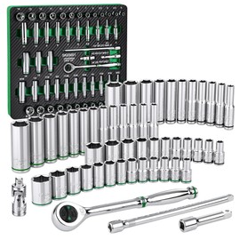 SK 1/4" Drive Socket Set with 160-P Ratchet, 52-Piece, SAE & Metric, SuperKrome Finish, Premium CR-V Construction, with EVA Foam Tool Organizer