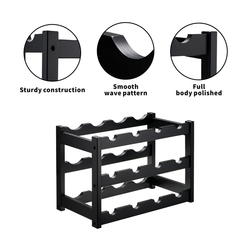 VASMIA Bamboo Wine Rack, Sturdy and Durable Wine Storage Cabinet