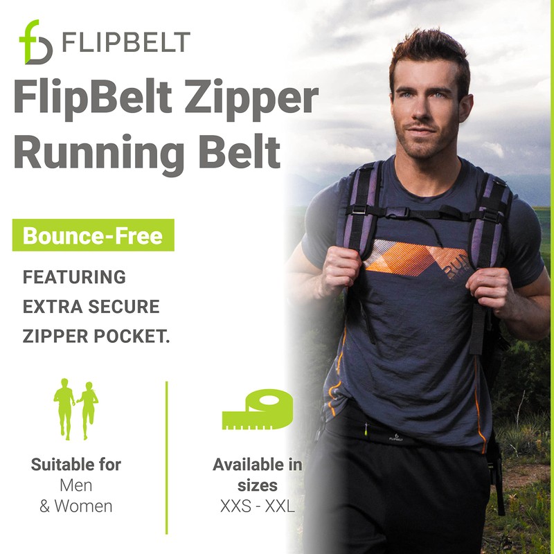 FlipBelt Zipper, Reflective Black, Extra Large