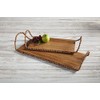Mud Pie Brown Bead Wood Serving Tray, Small, 22 1/2"