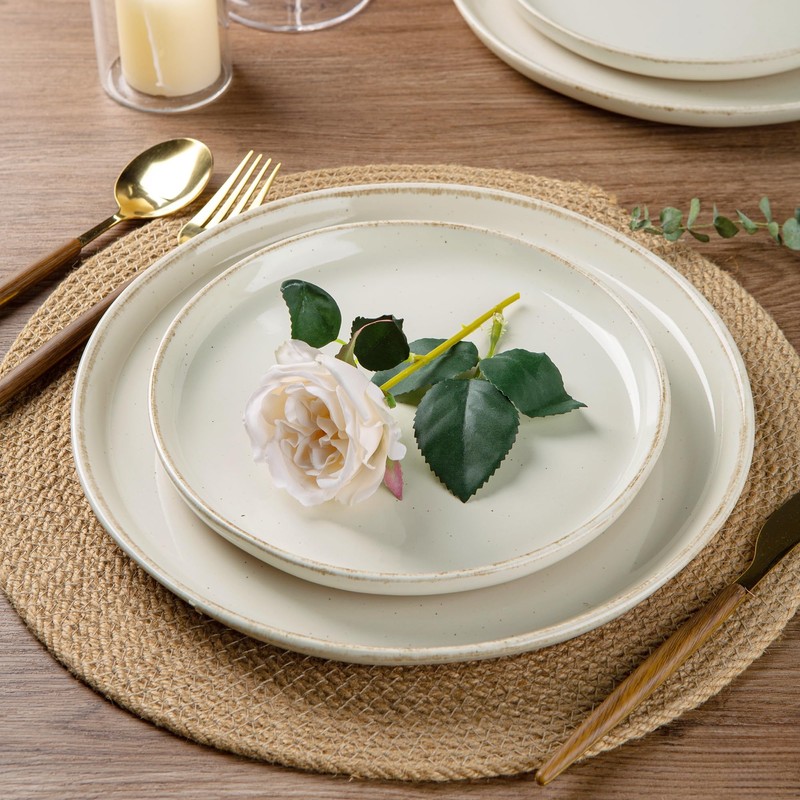 AmorArc Ceramic Dinnerware Sets for 4, 12 Pieces Handpainted Plates