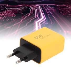 USB-C-Ladeblock, 65 W 3-Port-USB-C-Wandladegerät, Schnelllade-Dual-Typ-C-Einzelnetzteil, USB-Schnellladung für IOS für Galaxy (EU-Stecker)