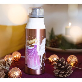 alfi ElementBottle 600ml princess pink stainless steel water bottle, leak-proof with carbonic acid, 5357.207.060 water bottle for school, sports, leisure, for water, juice spritzer, tea
