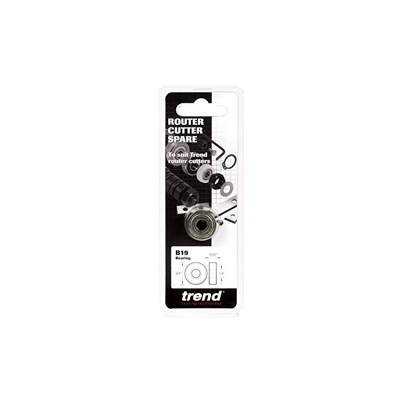 Trend Router Cutter Bearing for 1/4 Inch Shank Mounting, 3/4