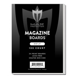 100 White Backing/Sketch Boards by Max Pro (8.5" x 11") 24 point thickness - 1 side Kid finish- Great for Sketches or Backing Art