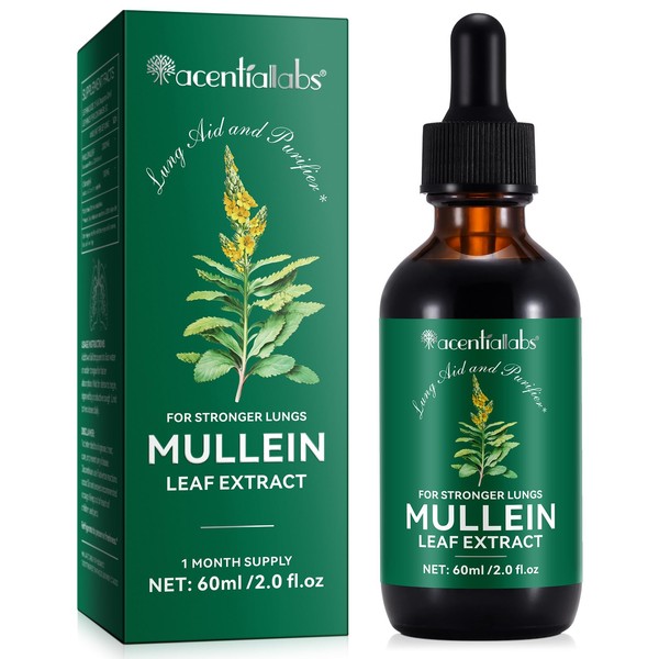 QJCWXIAOX QJCWXIAOX Mullein Drops for Lungs, Mullein Leaf Extract with