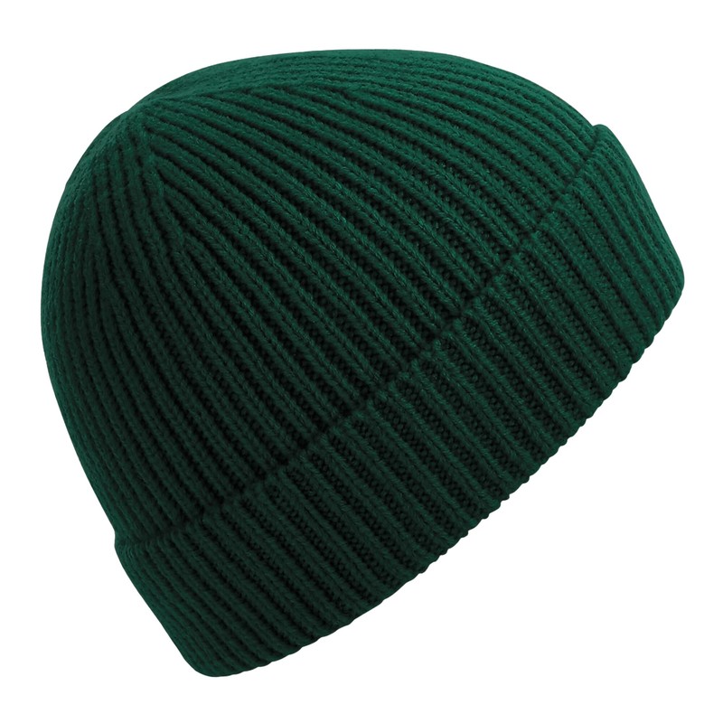 Beechfield Engineered Knit Ribbed Beanie - Black