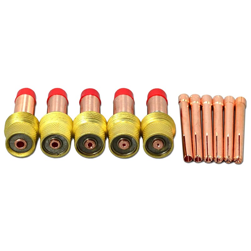 Alffun 67pcs TIG Gas Lens Back Cap Collet Body Assorted